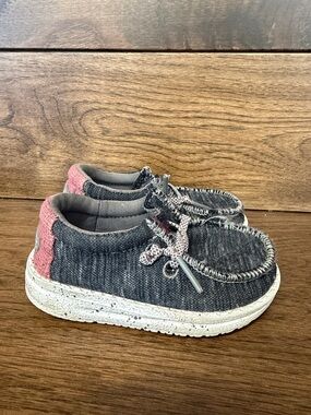 Hey Dude Kids Slip-On Sneakers in Charcoal and Red